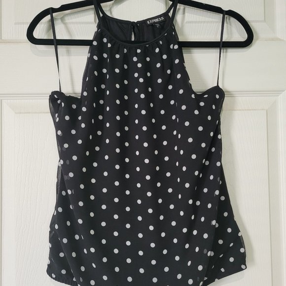 Express Polka Dot Halter Blouse - Picture 1 of 4